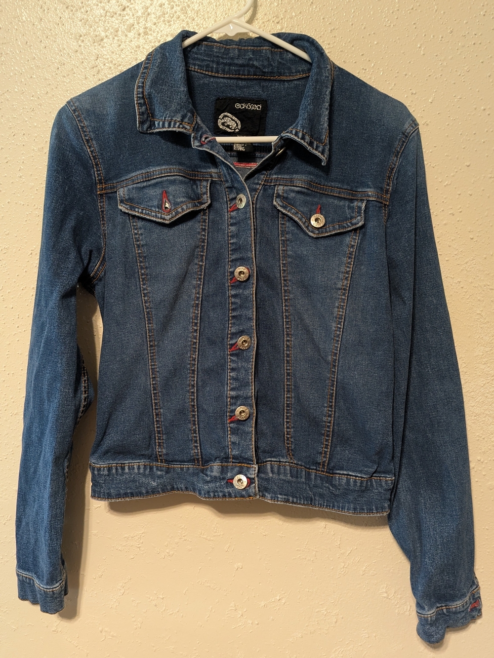 Ecko Unlimited Medium Blue Denim Jean Jacket vintage Y2K